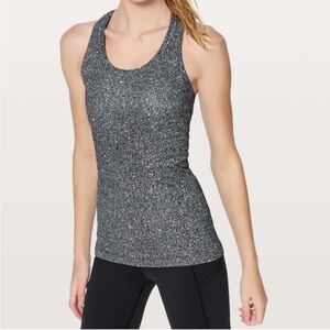 Lululemon Cool Racerback II Tank Top 
Luminesce Splatter White Black Size 4